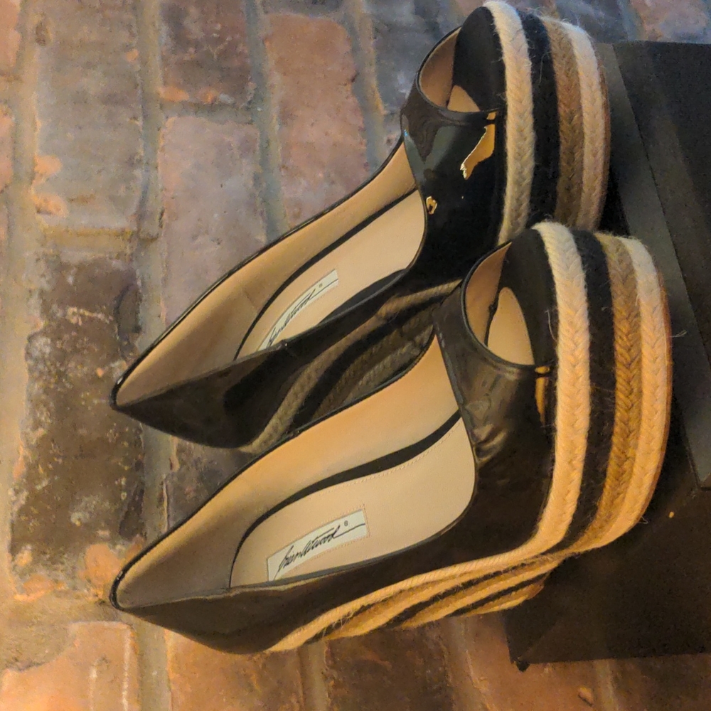 Brian Atwood - peep toe wedge espadrilles, size 41 (BNIB)